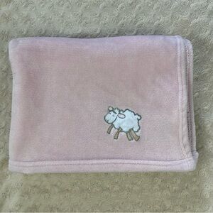 Crevent Lamb Sheep Baby Blanket Pink White Gray Security Lovey